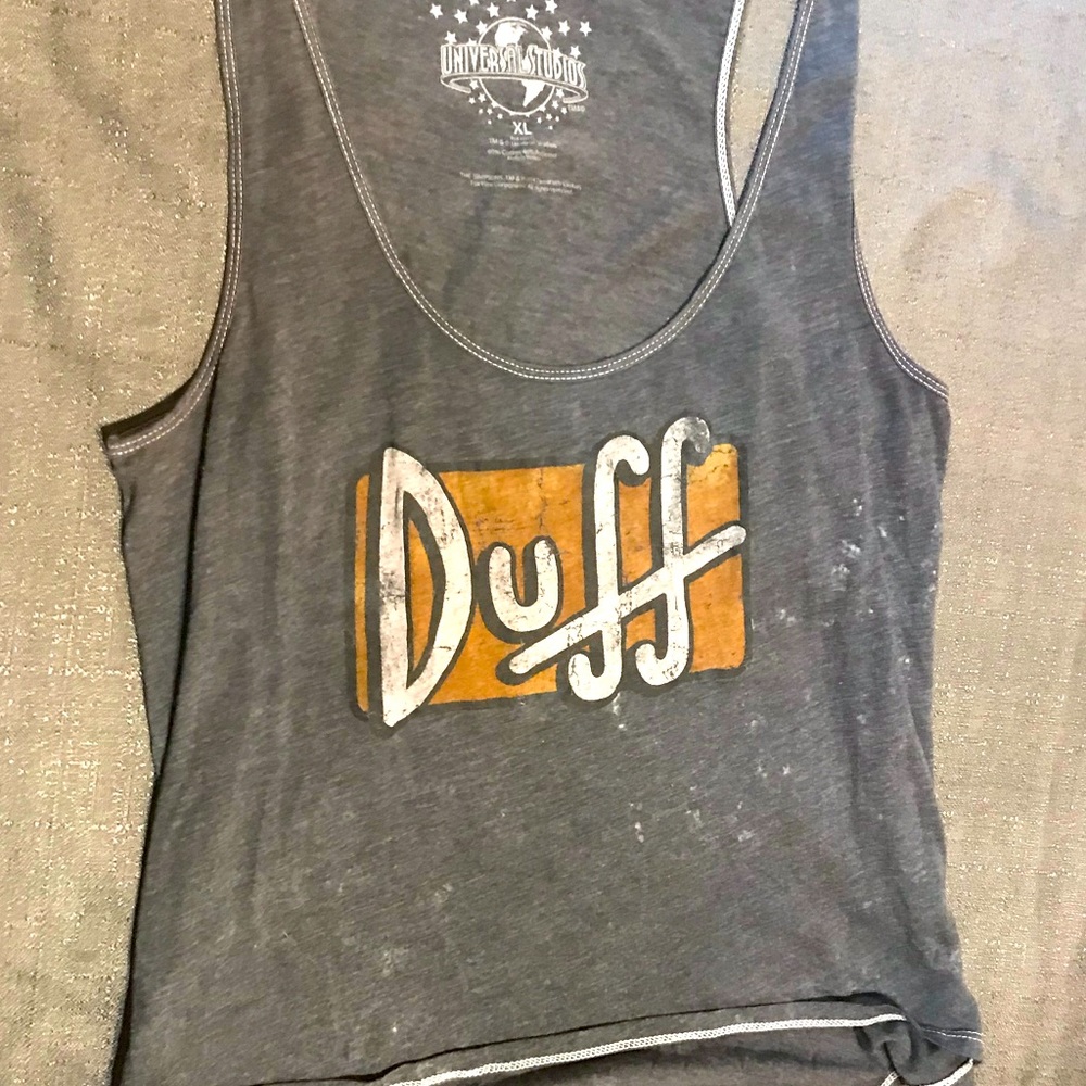 Acid wash style Simpsons duff beer tank top xl